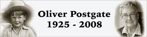 Oliver Postgate as a child and then as an adult.