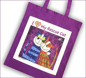 I Love My Rescue Cat tote bag