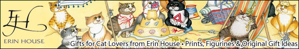 erin house, prints and gifts for cat lovers Erin House prints and gifts banner.